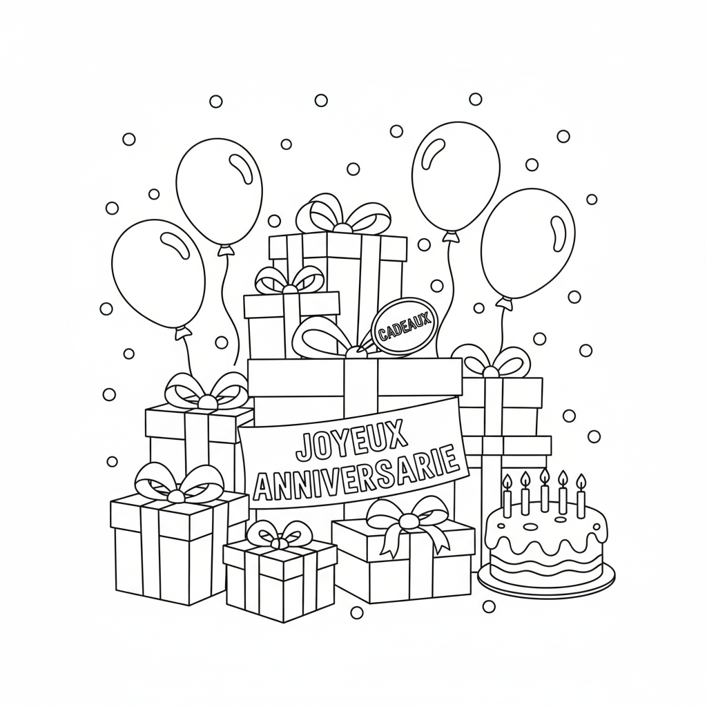 Coloriage cadeaux coloriage 2