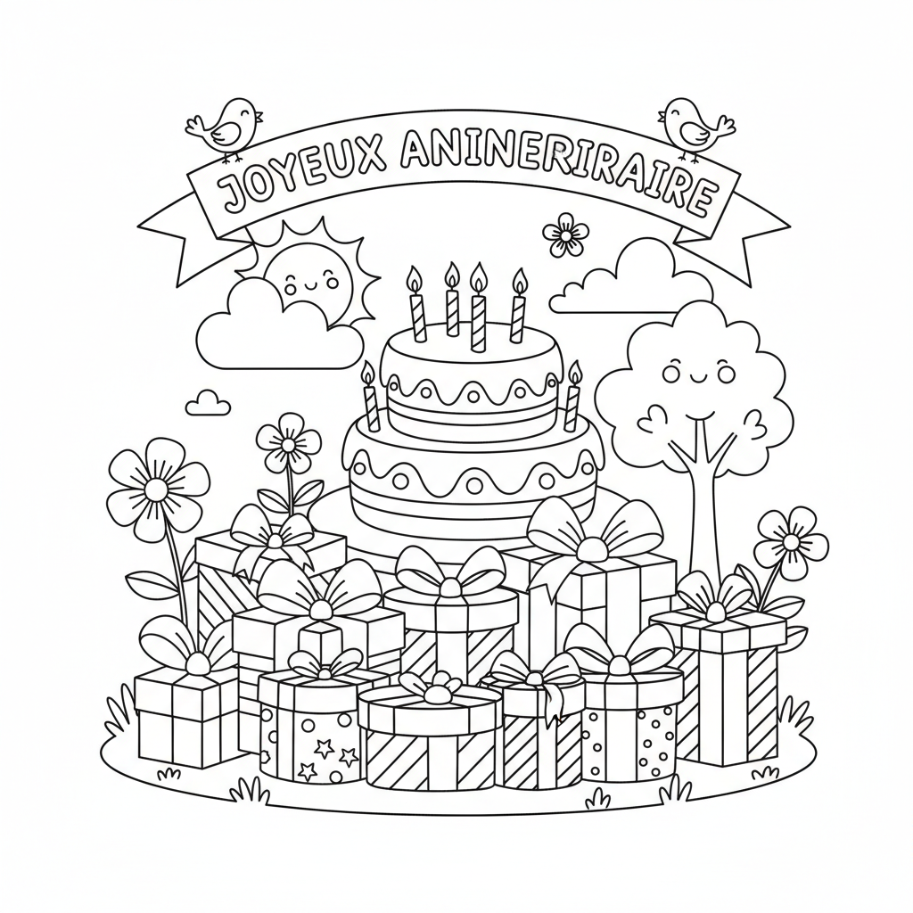 Coloriage cadeaux coloriage 3