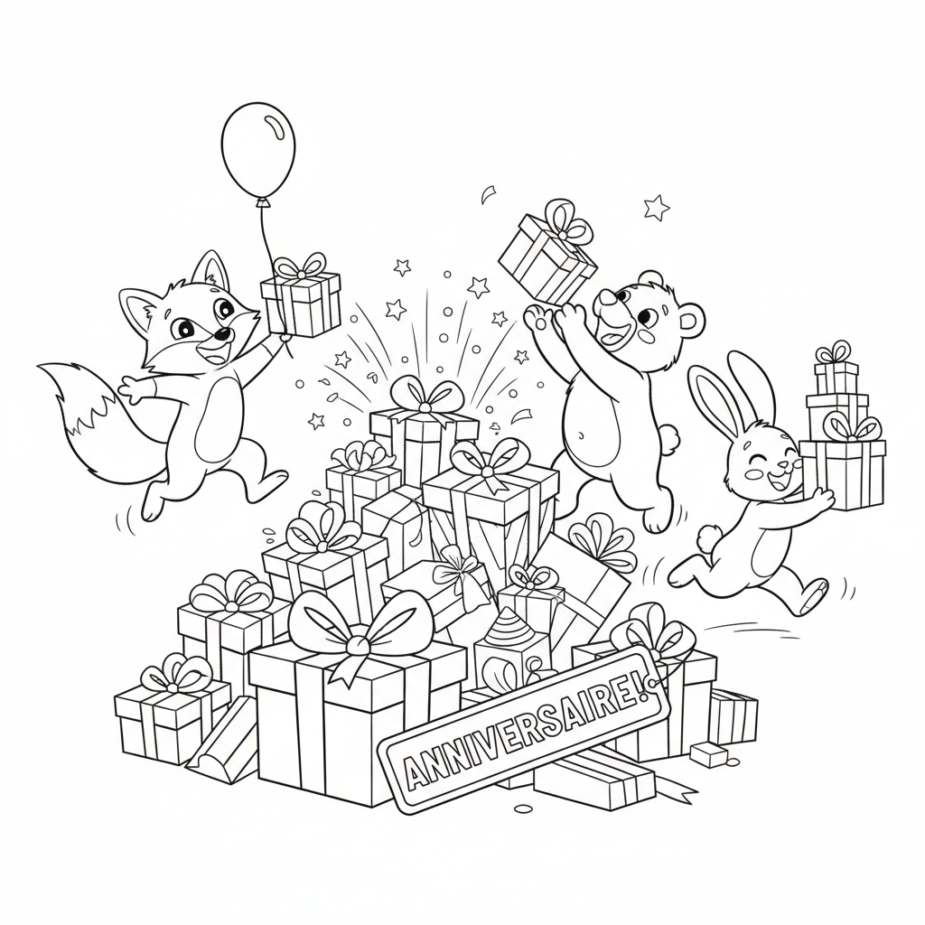 Coloriage cadeaux coloriage 5