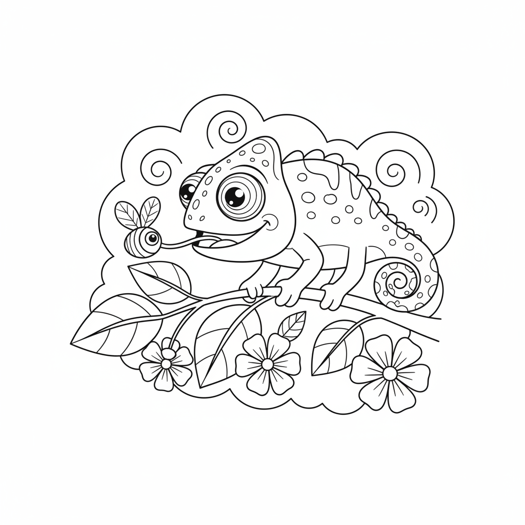 Coloriage caméléon coloriage 2