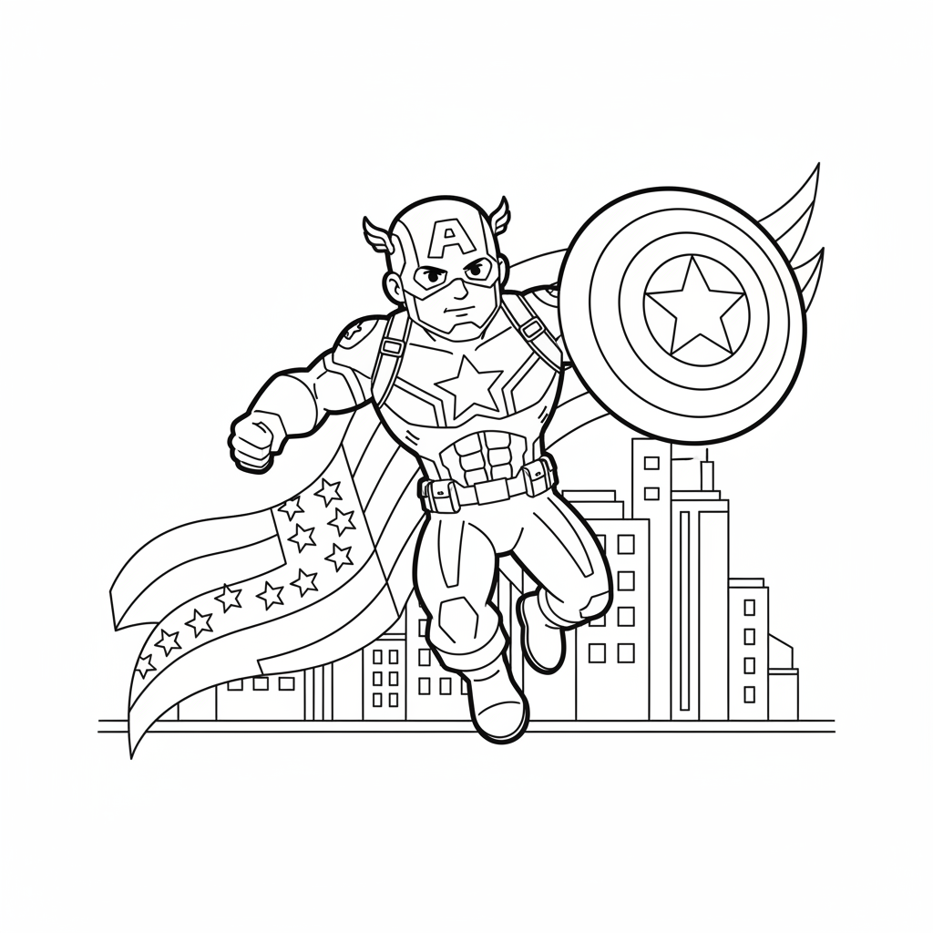 Coloriage capitaine america coloriage 2