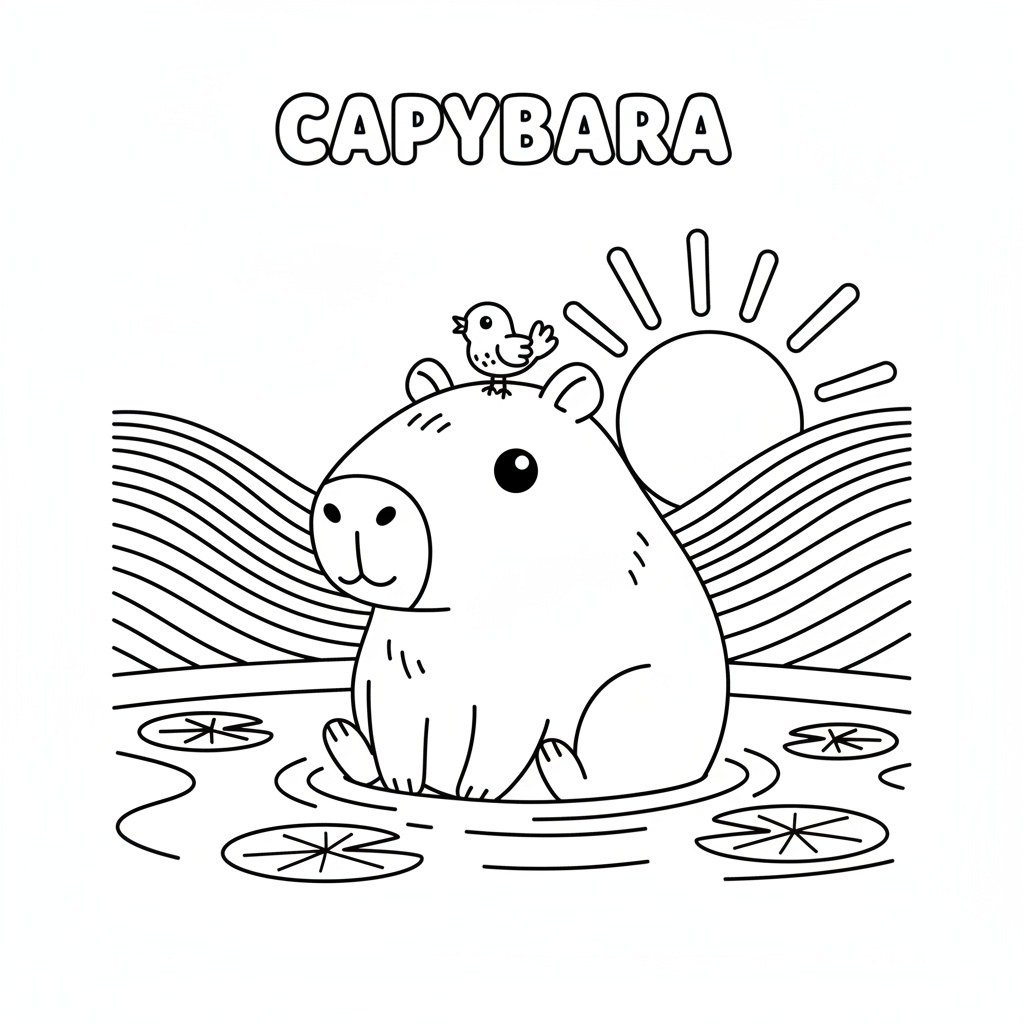 Coloriage Capybara Coloriage Gratuit à Imprimer