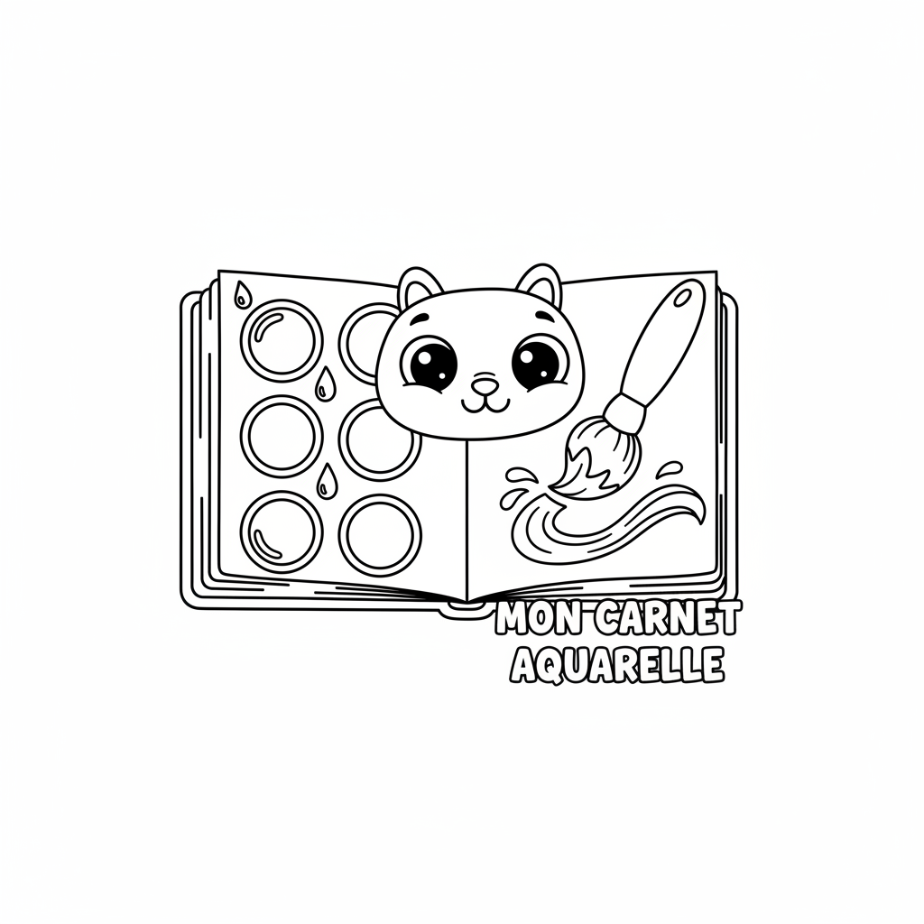 Coloriage carnet coloriage aquarelle 1