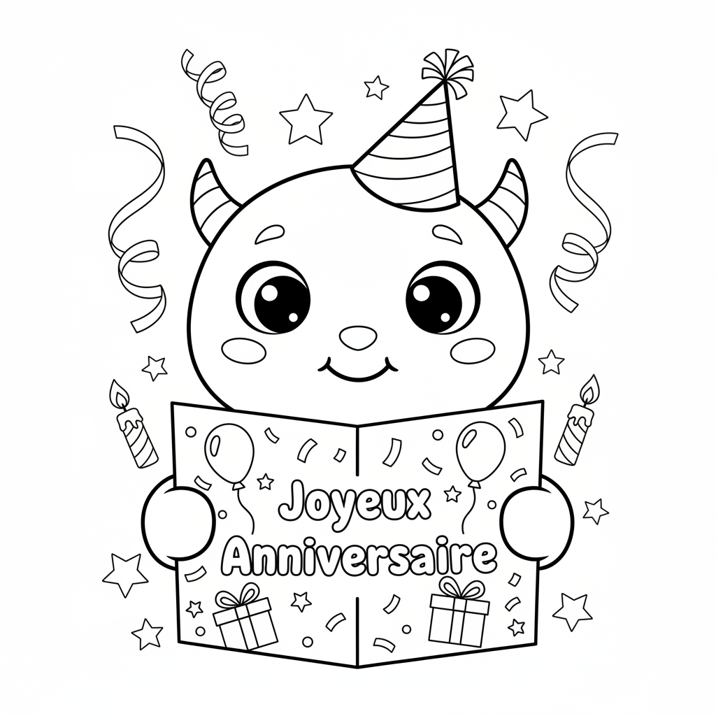 Coloriage carte anniversaire coloriage 4