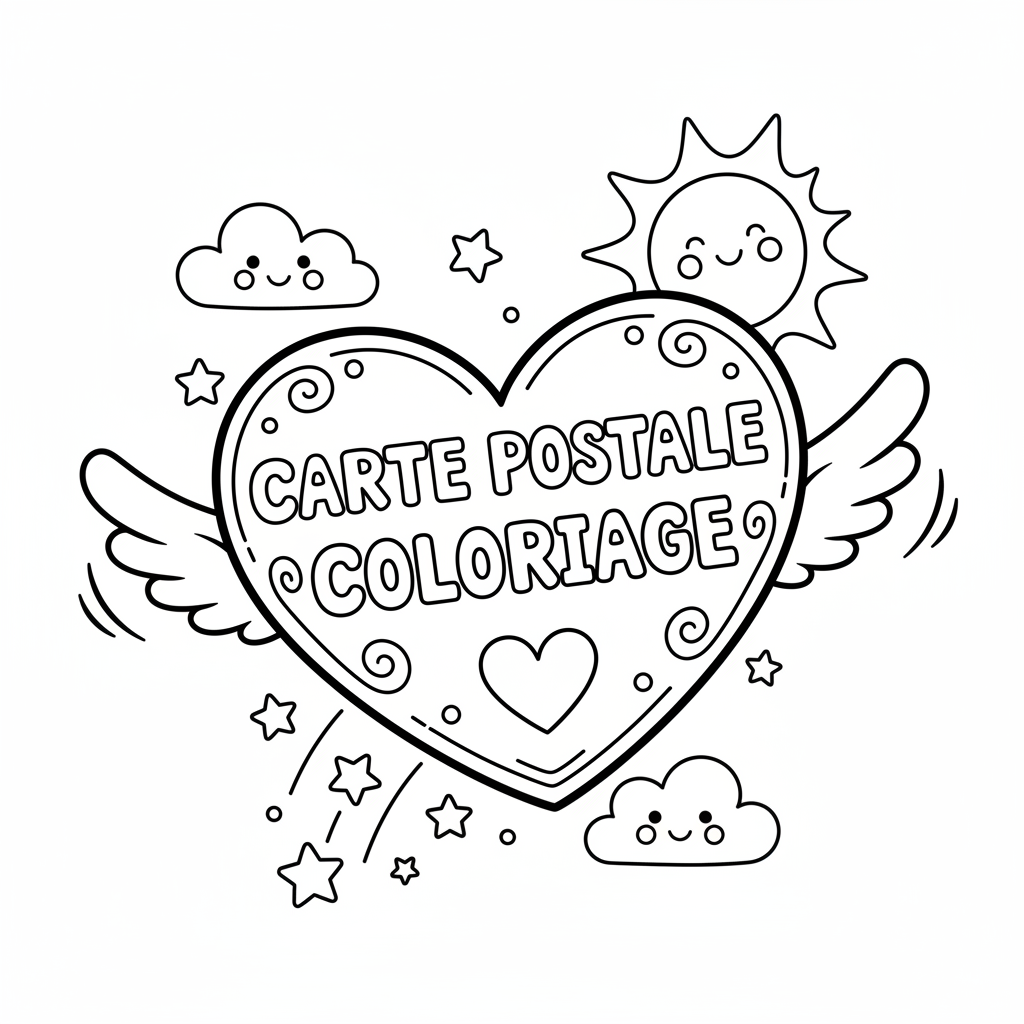 Coloriage carte postale coloriage 5