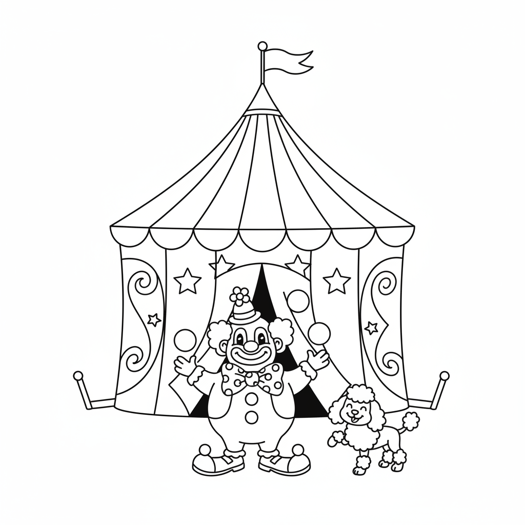 Coloriage chapiteau cirque coloriage