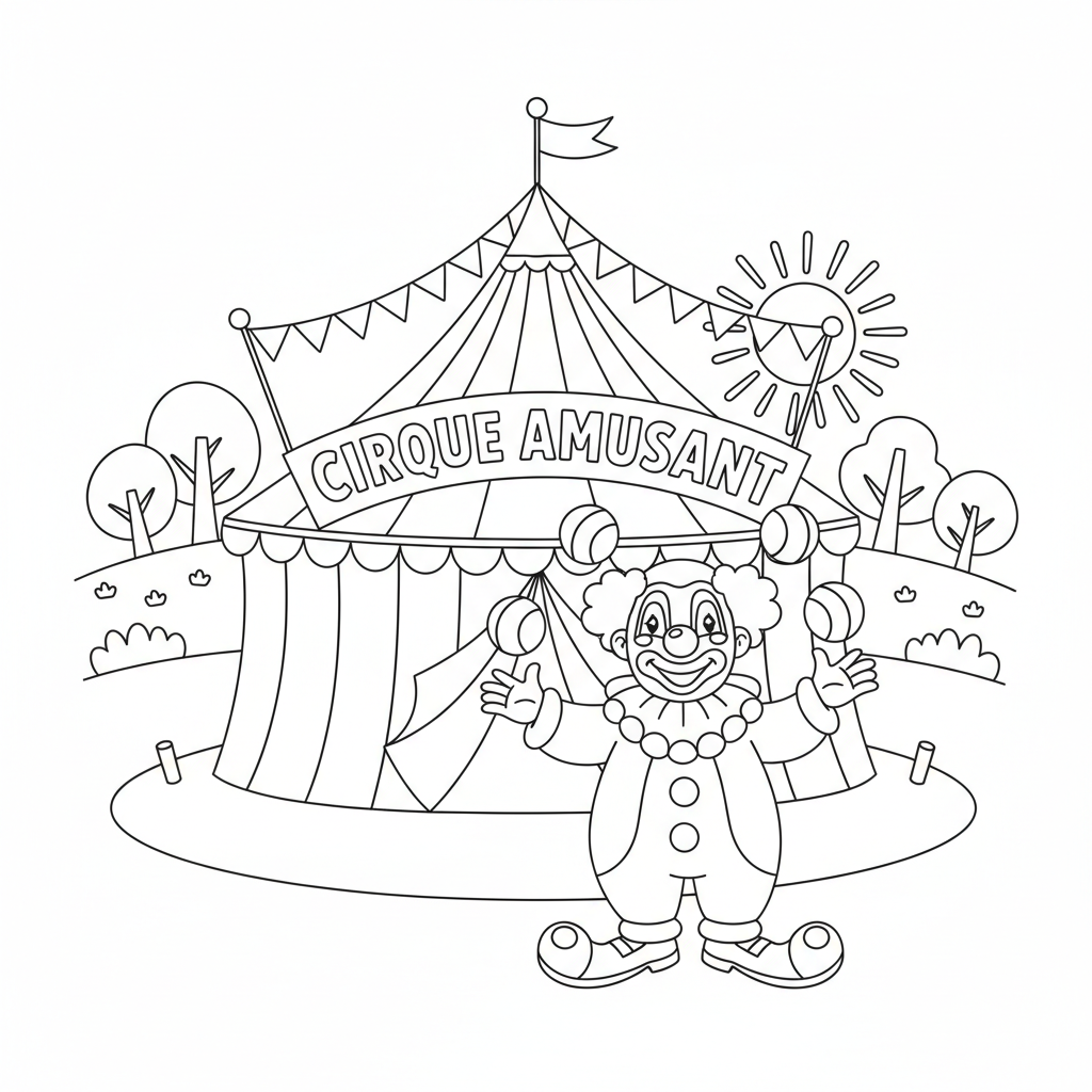 Coloriage chapiteau cirque coloriage 3