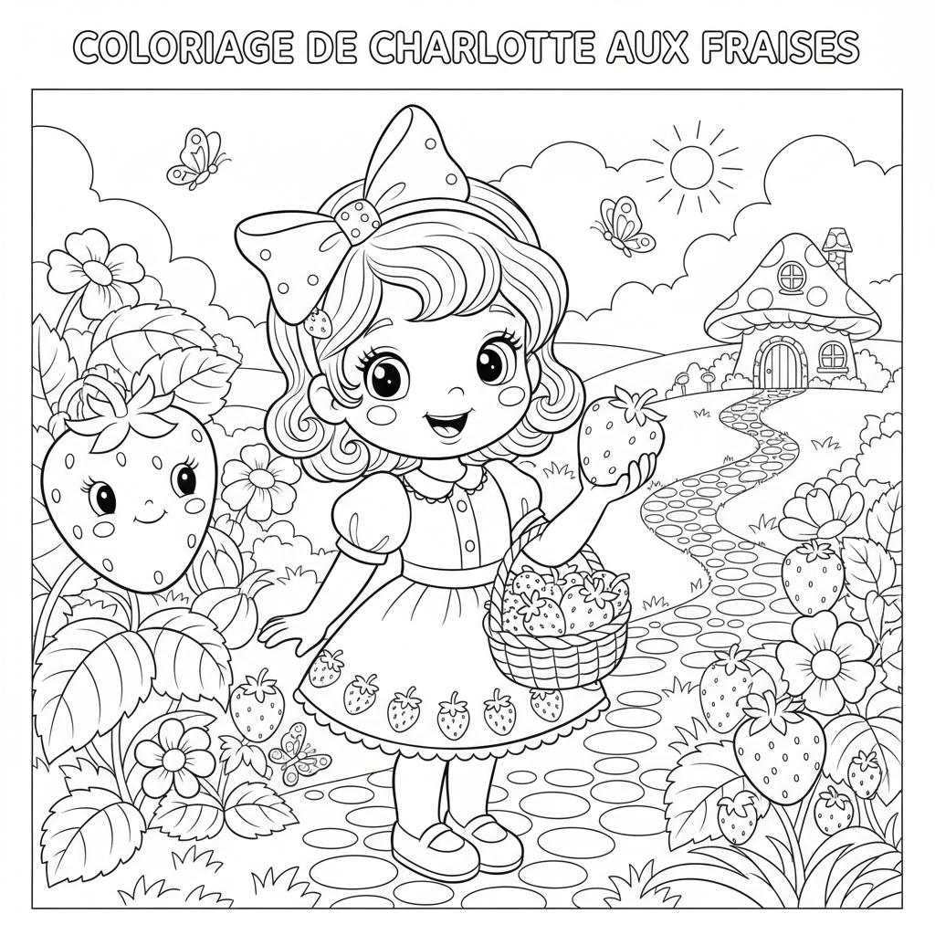 Coloriage charlotte au fraise coloriage 3