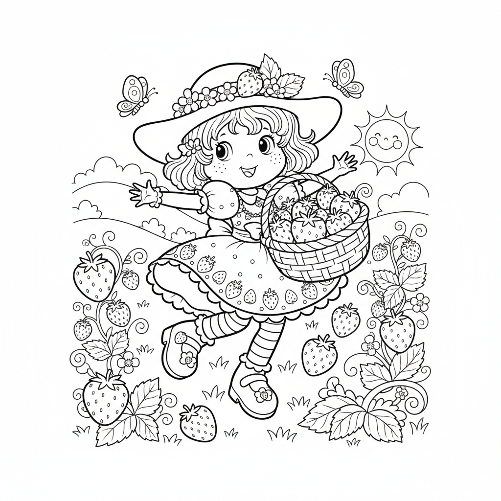 Coloriage charlotte au fraise coloriage 5
