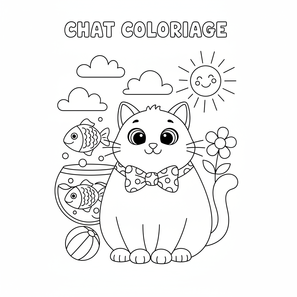 Coloriage Chat Coloriage Gratuit à Imprimer