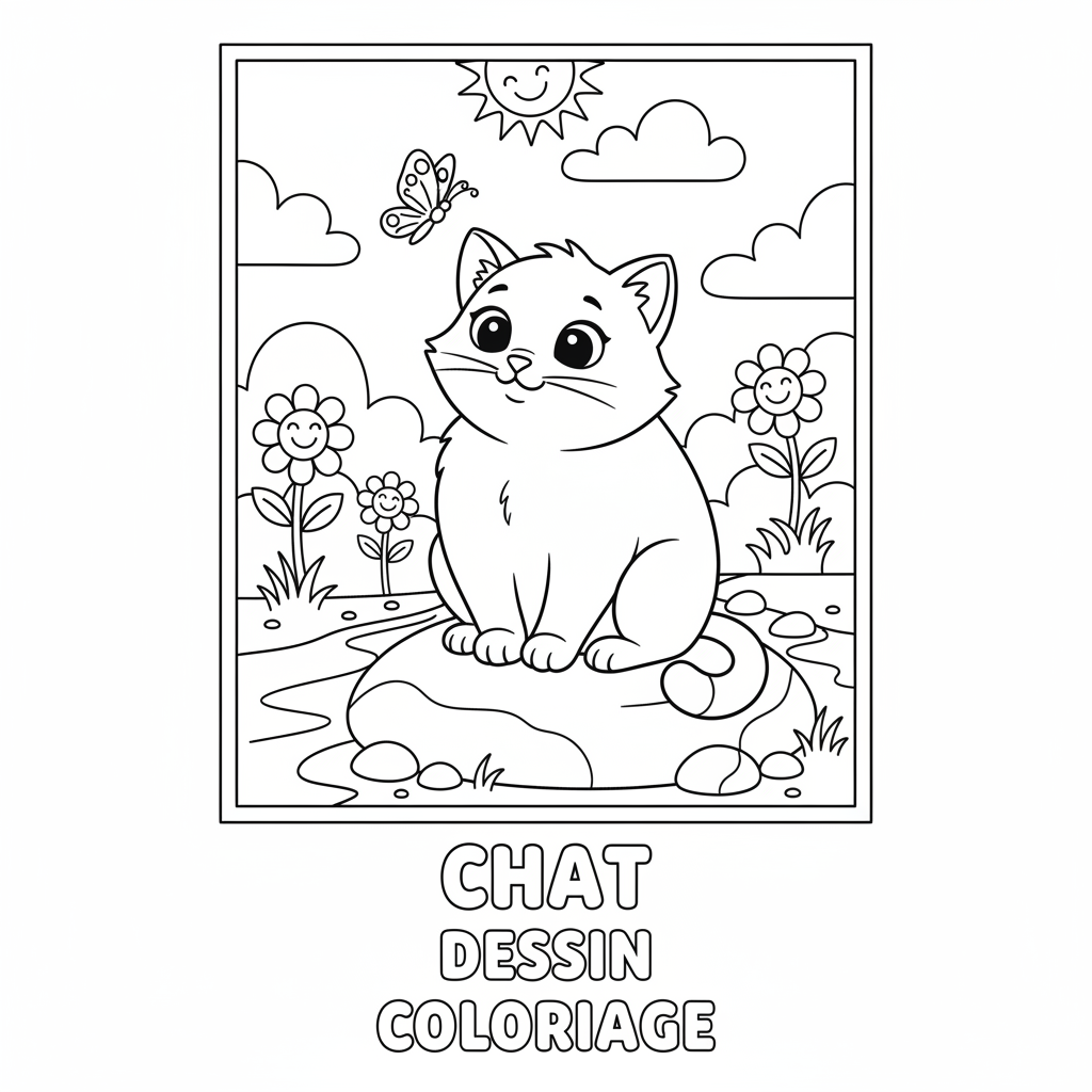 Coloriage chat dessin coloriage 3