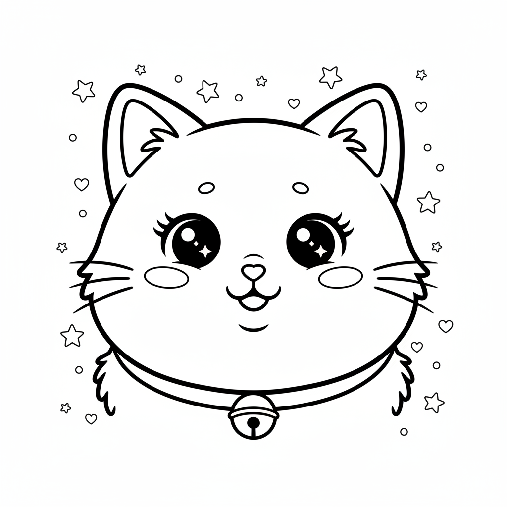 Coloriage chat kawaii coloriage 4