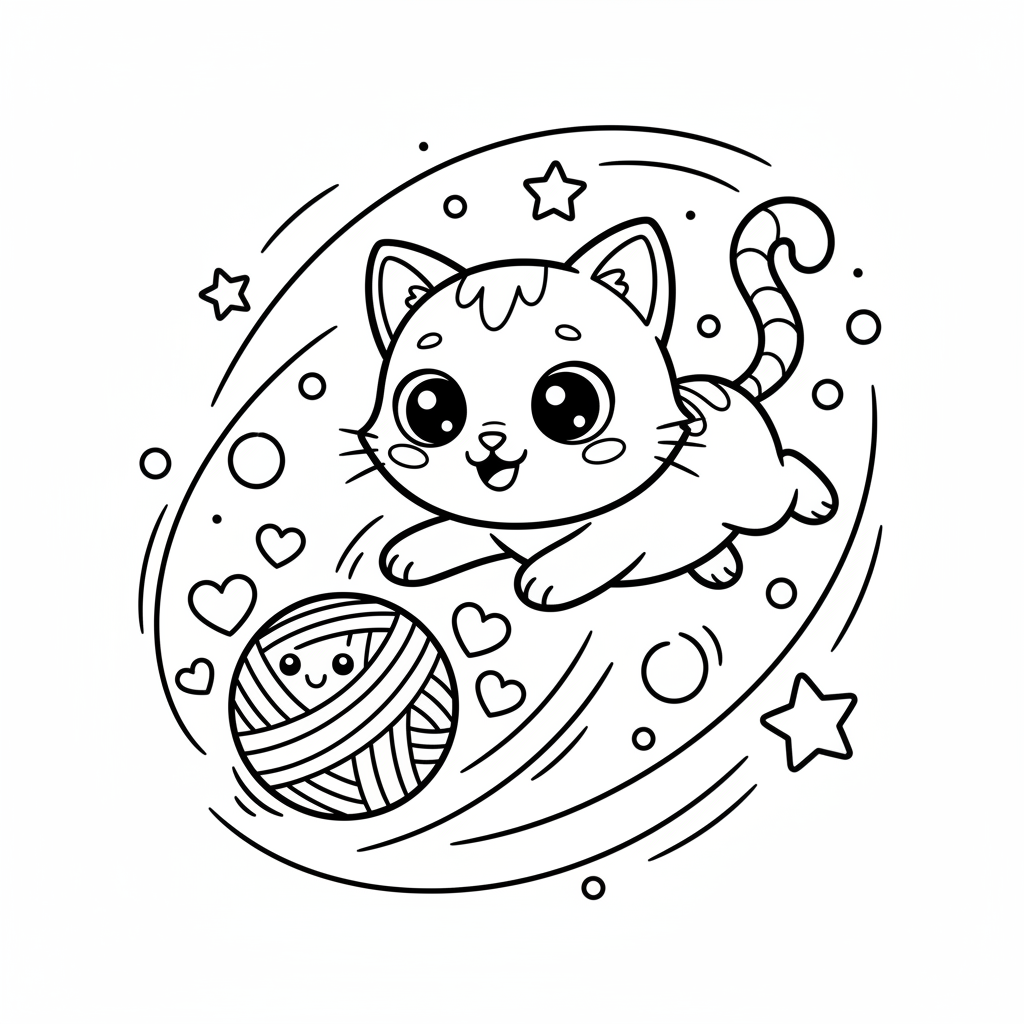 Coloriage chat kawaii coloriage 5