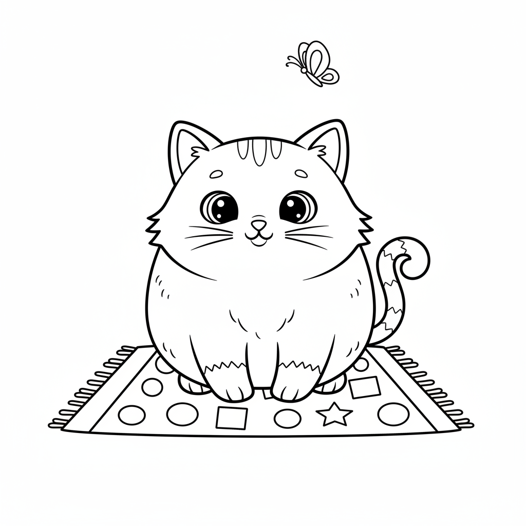 Chat Mignon Coloriage à Imprimer Gratuitement pour Enfants