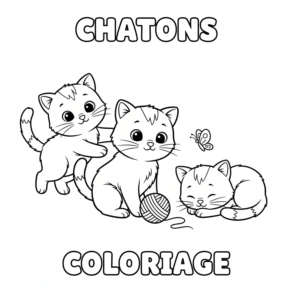 Coloriage Chatons Coloriage Gratuit à Imprimer