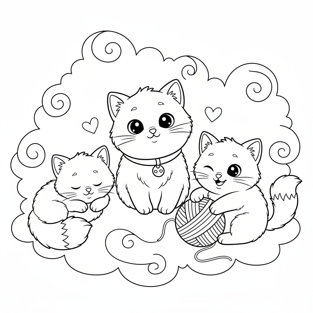 Coloriage chatons coloriage 4