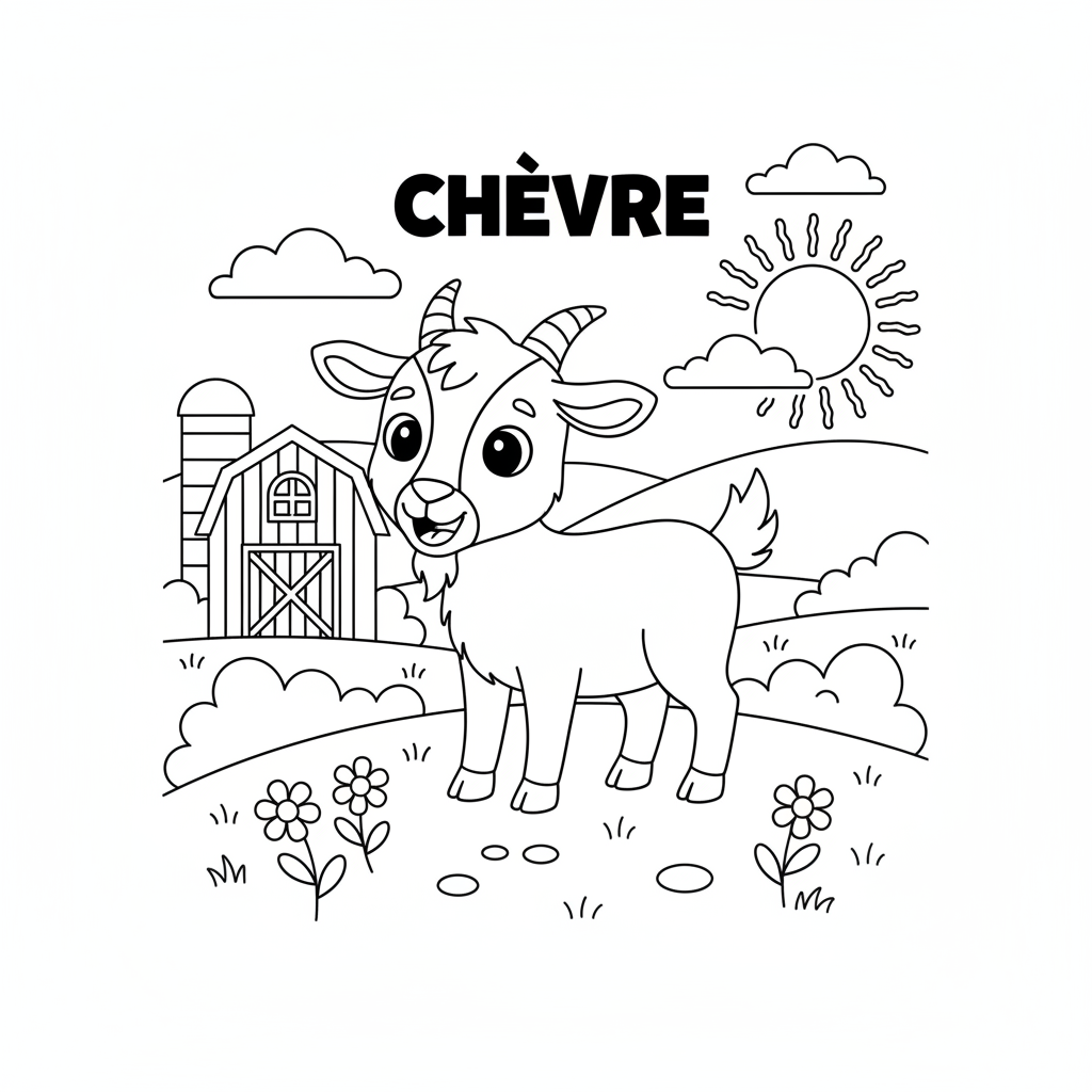 Coloriage chèvre coloriage 3