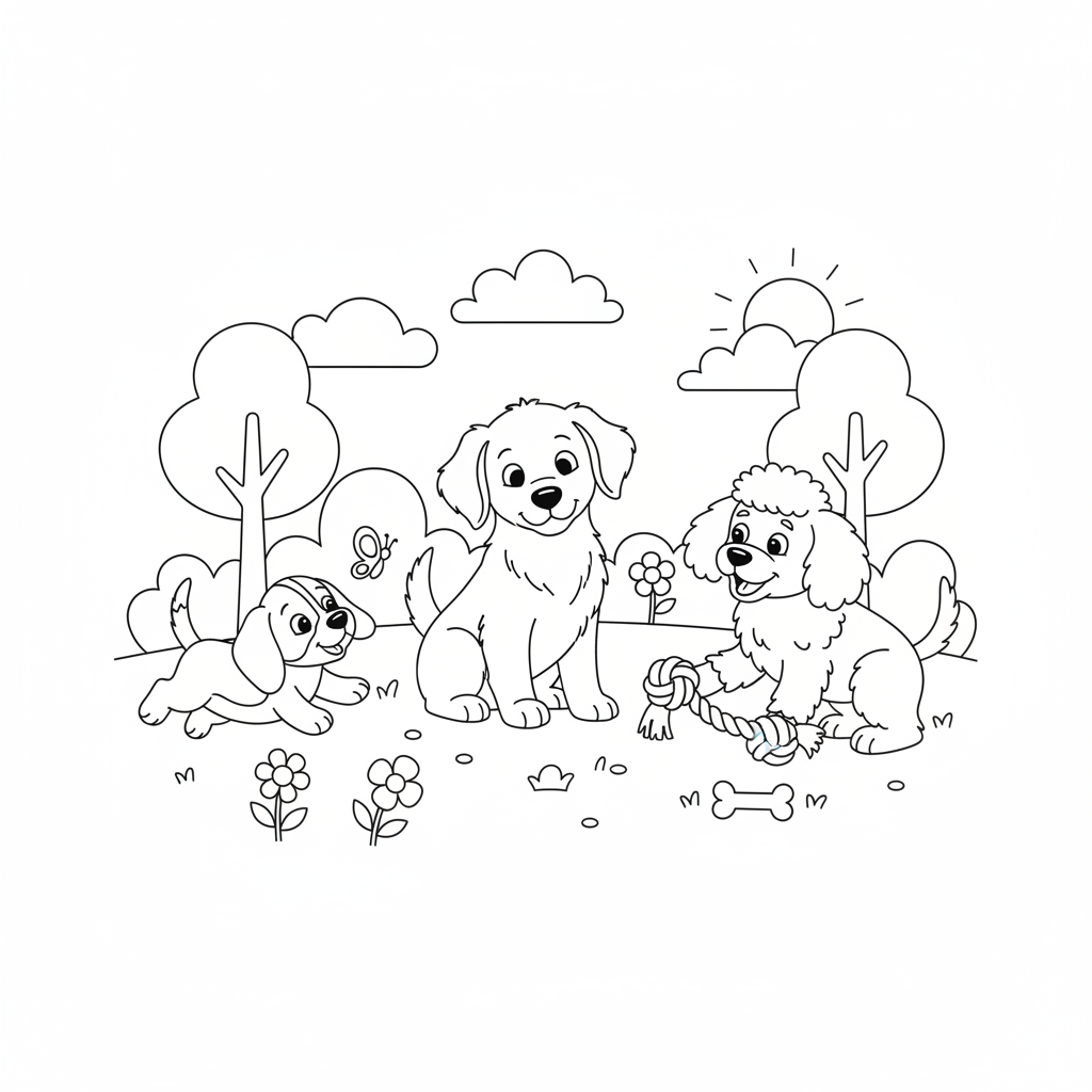 Coloriage chiens coloriage 2