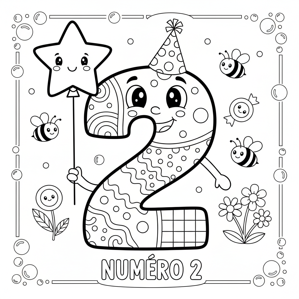 Coloriage chiffre coloriage 2