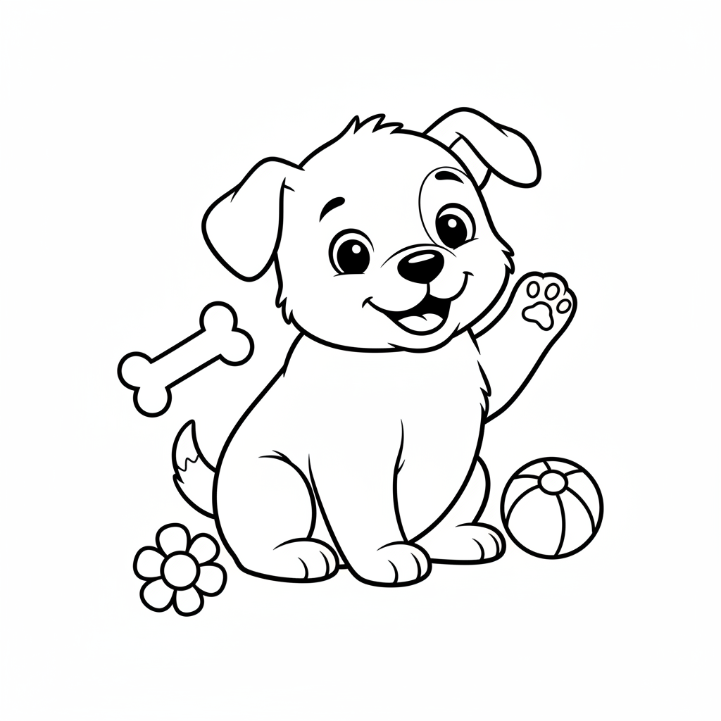 Coloriage Chiot Coloriage Gratuit à Imprimer