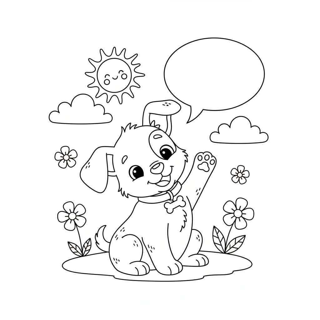 Coloriage chiot coloriage 2