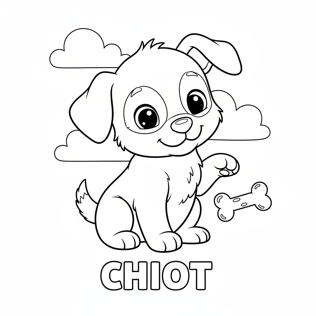Coloriage chiot coloriage 4