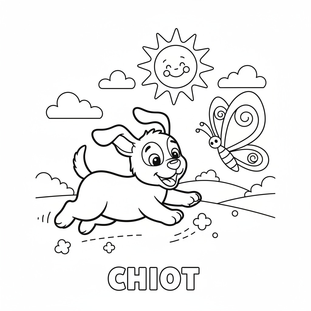 Coloriage chiot coloriage 5