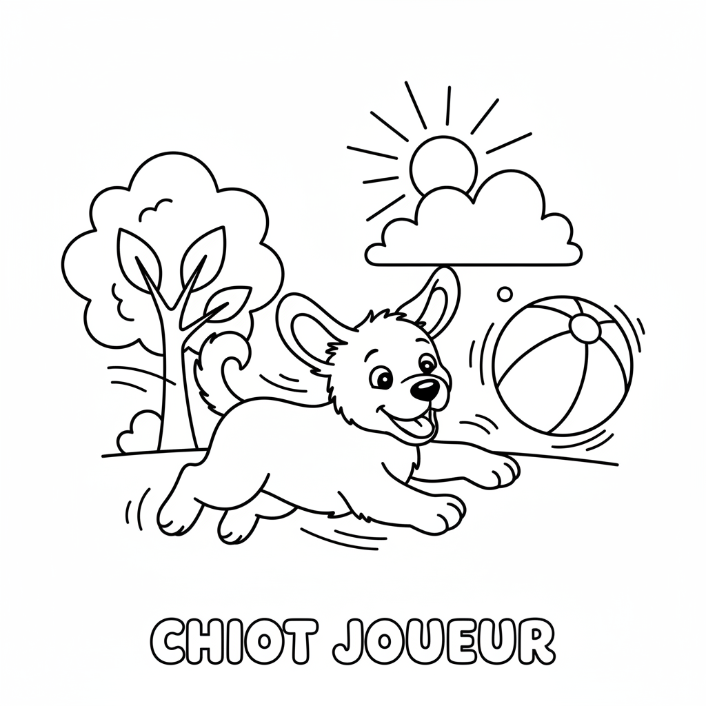 Coloriage chiot coloriage chien 5