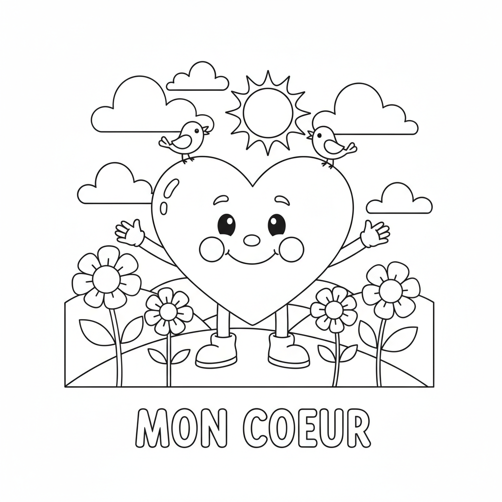 Coloriage coeur coloriage 3