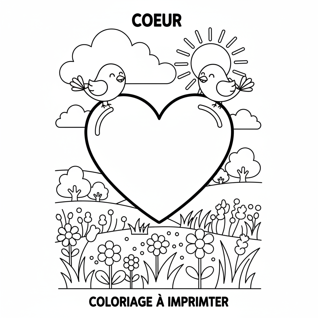 Coloriage coeur coloriage à imprimer 3