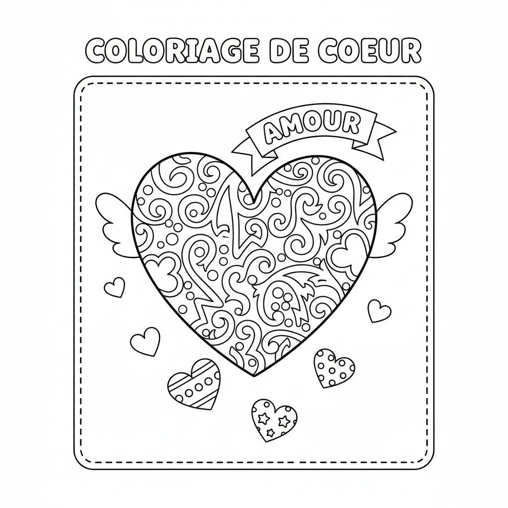 Coloriage coeur coloriage imprimer 2
