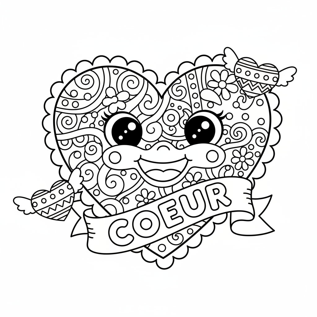 Coloriage coeur dessin coloriage 2