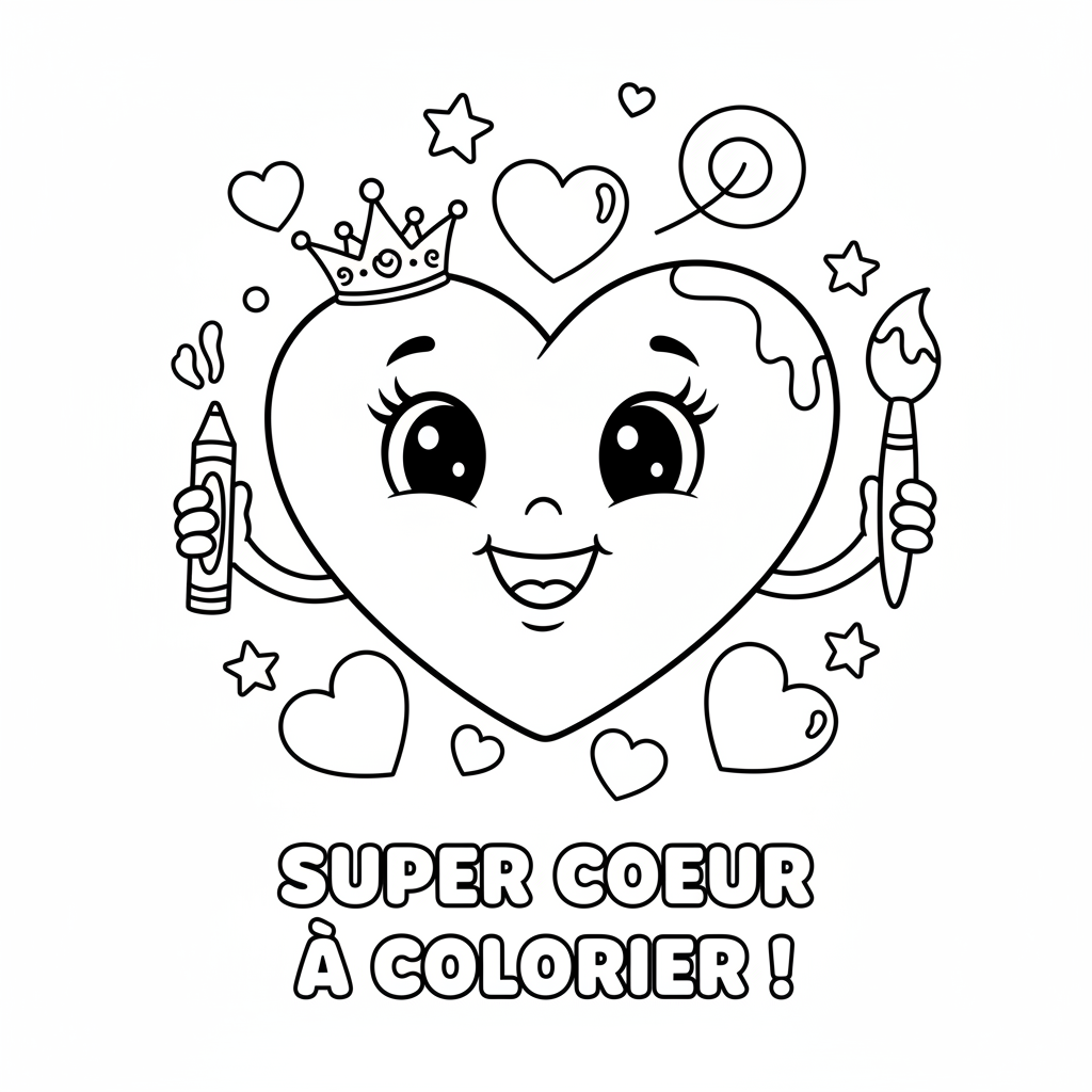Coloriage coeur dessin coloriage 4
