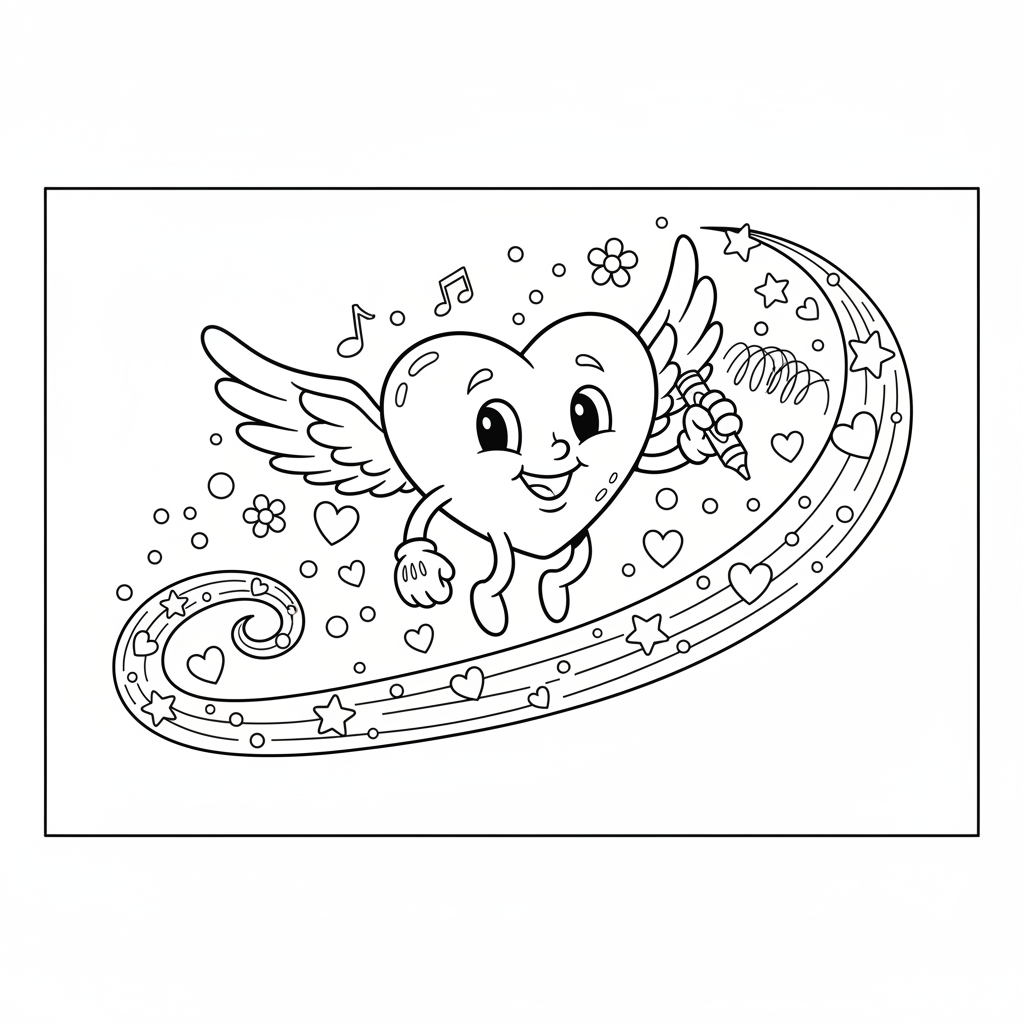 Coloriage coeur en coloriage 5