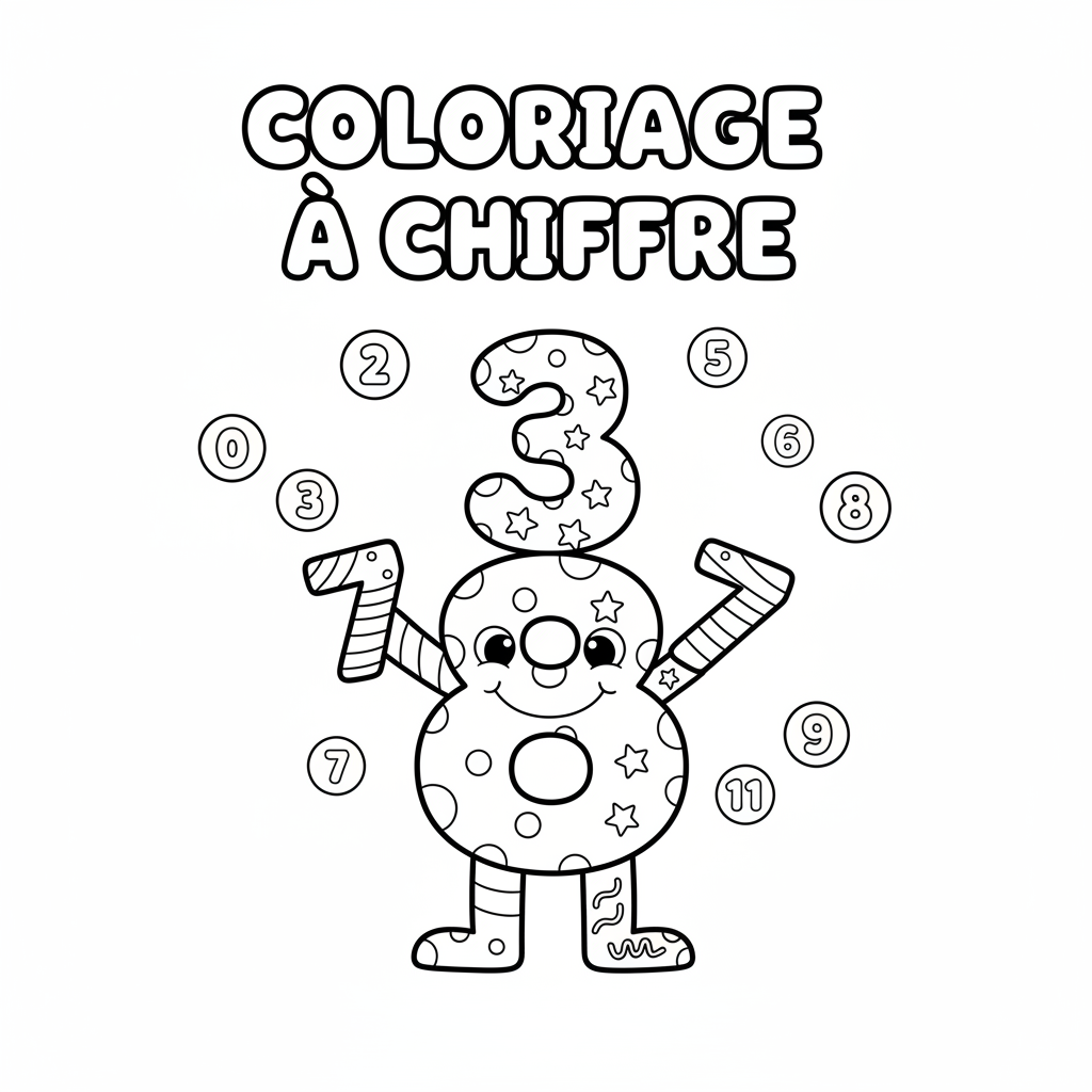 Coloriage A Chiffre Gratuit à Imprimer pour Enfants