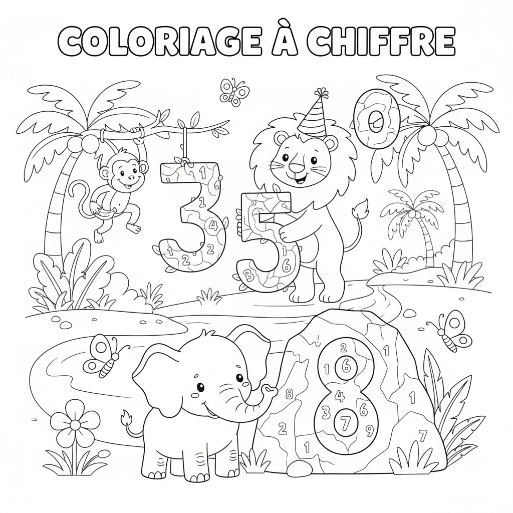 Coloriage coloriage à chiffre 3