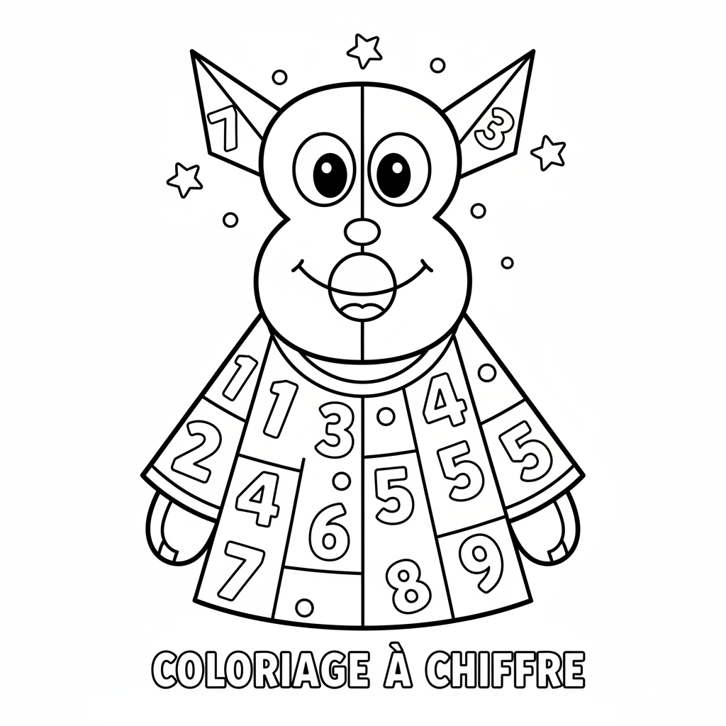 Coloriage coloriage à chiffre 4