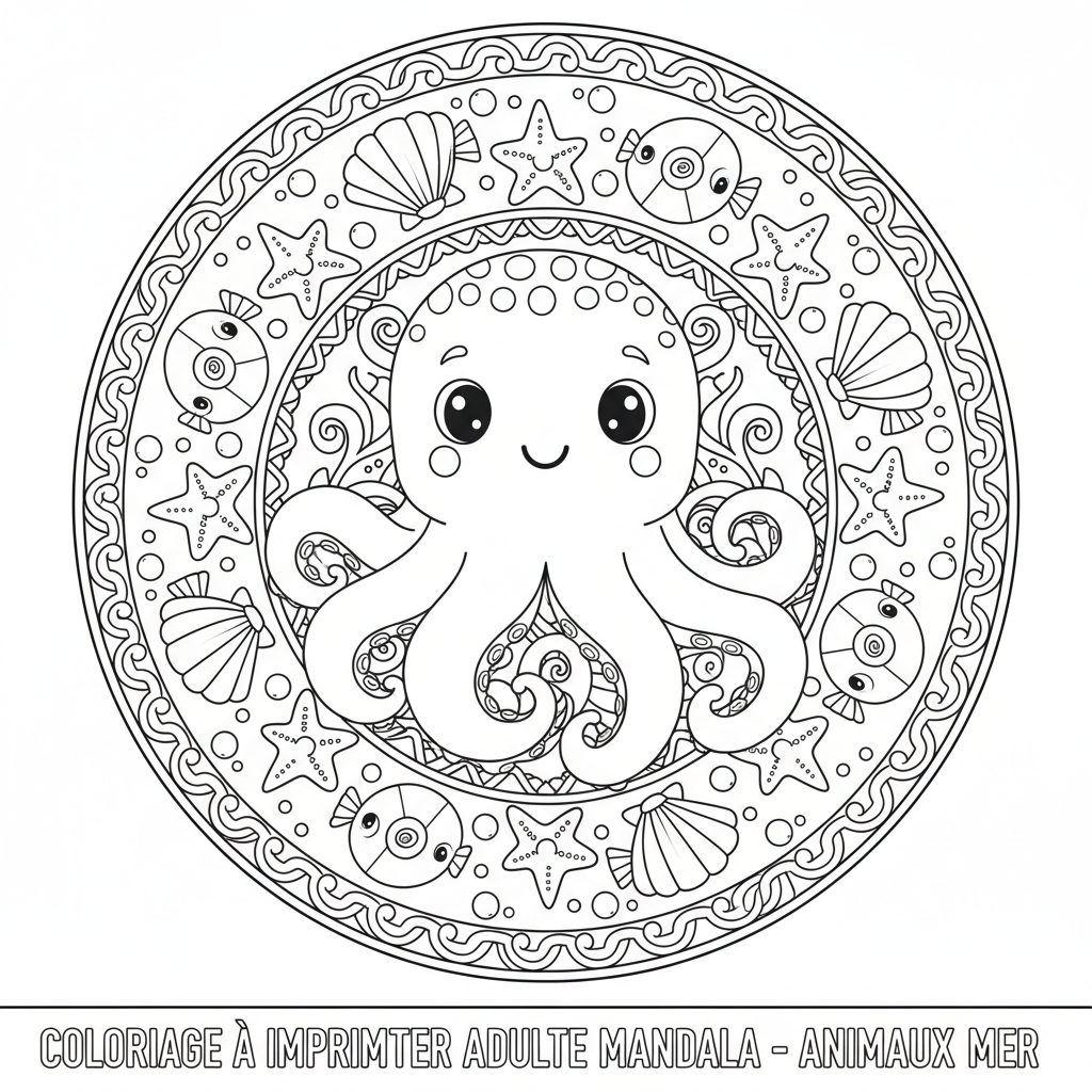 Coloriage coloriage à imprimer adulte mandala 4