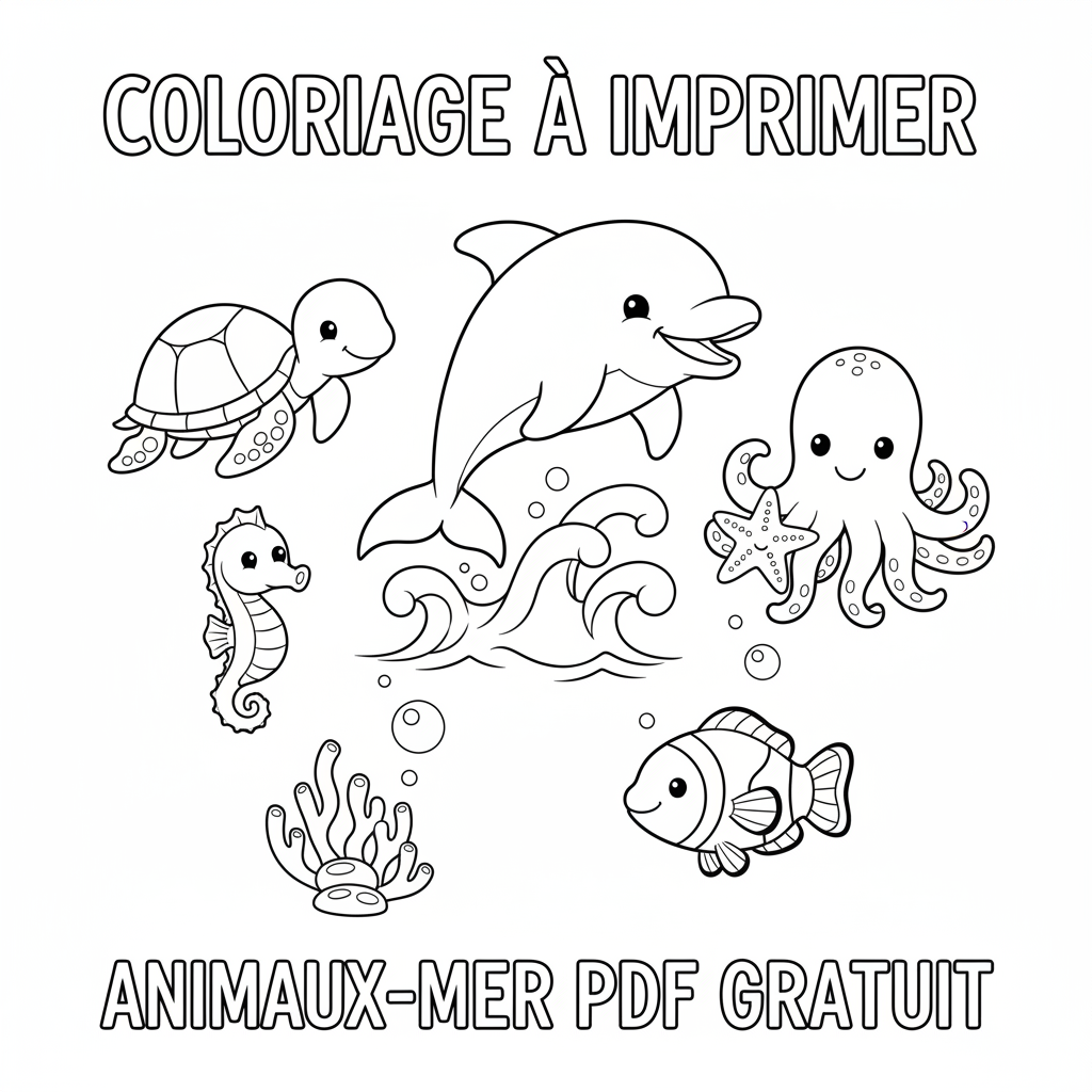 Coloriage À Imprimer Adulte Pdf Gratuit sur la Mer