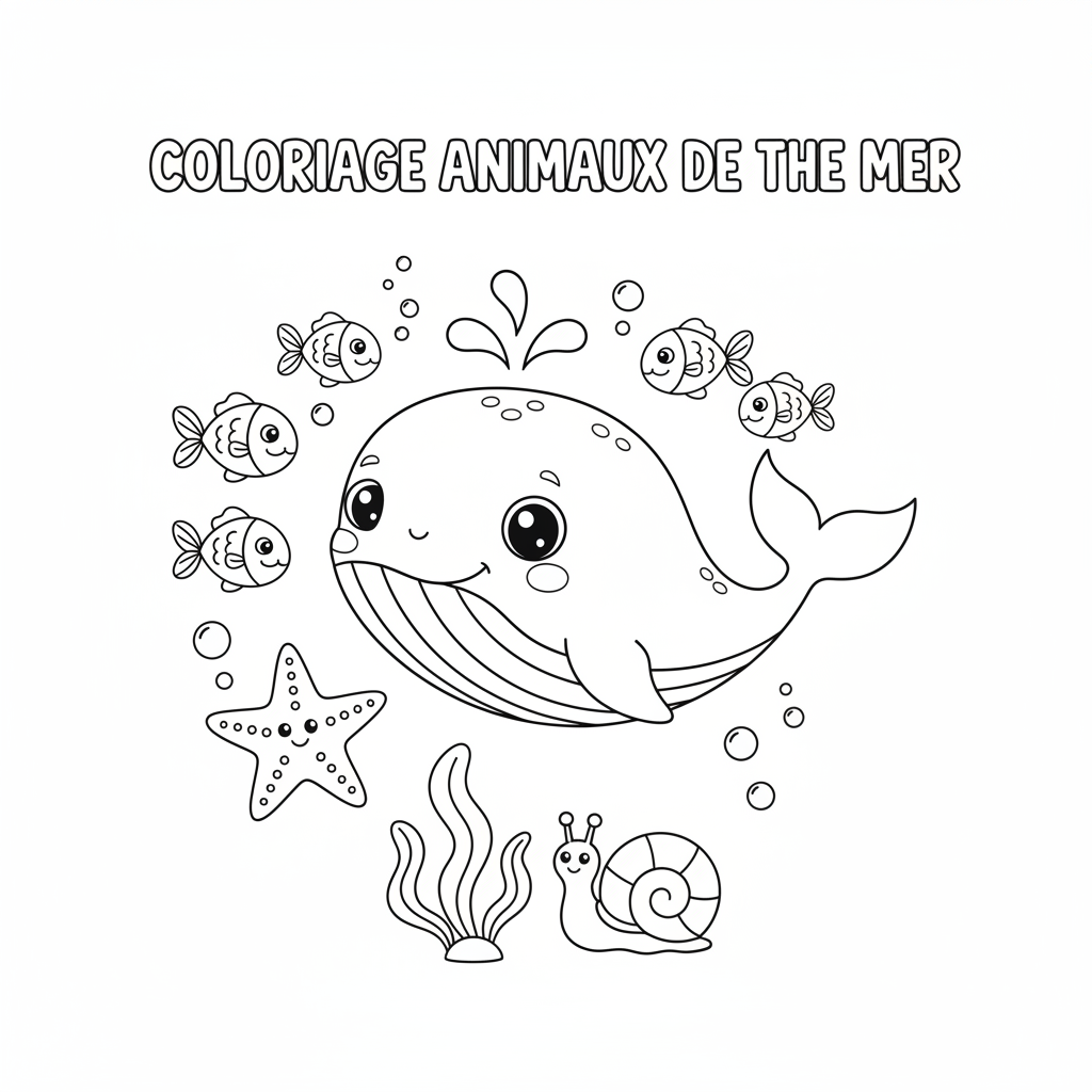 Coloriage À Imprimer Animaux Gratuit des Fonds Marins