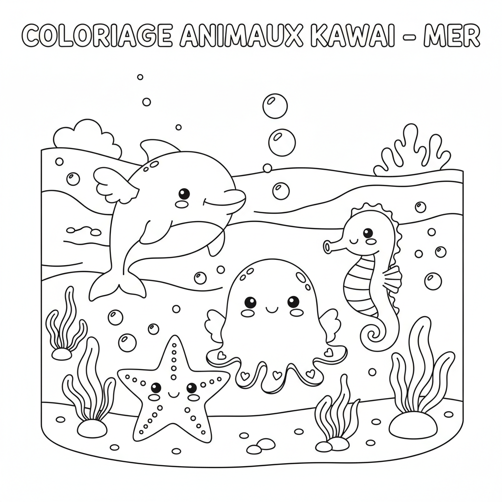 Coloriage coloriage à imprimer animaux kawaii 3