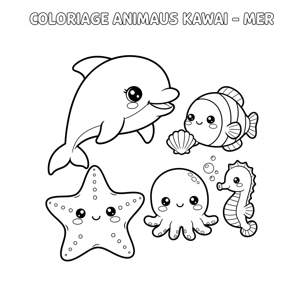 Coloriage coloriage à imprimer animaux kawaii 4