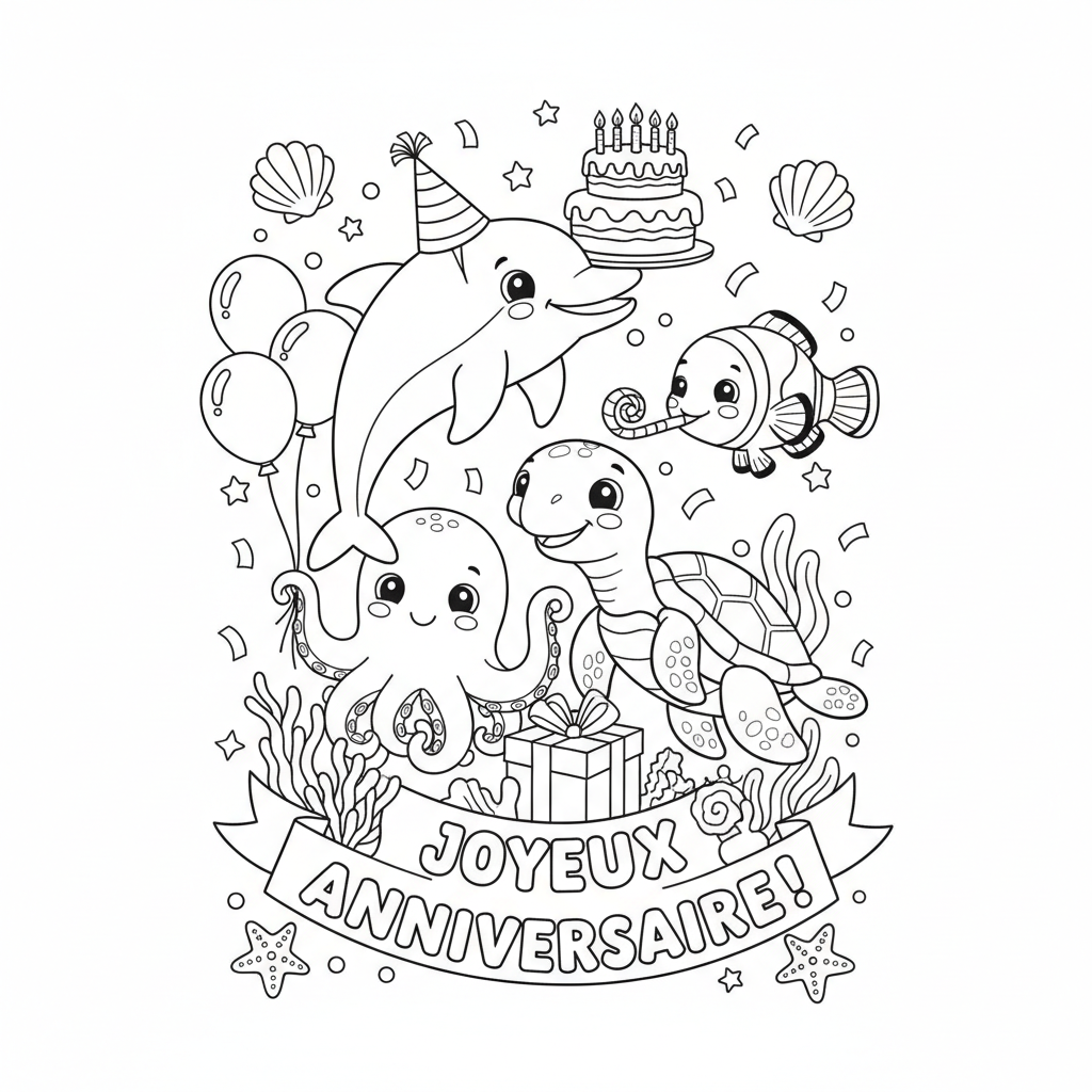Coloriage coloriage à imprimer anniversaire 4