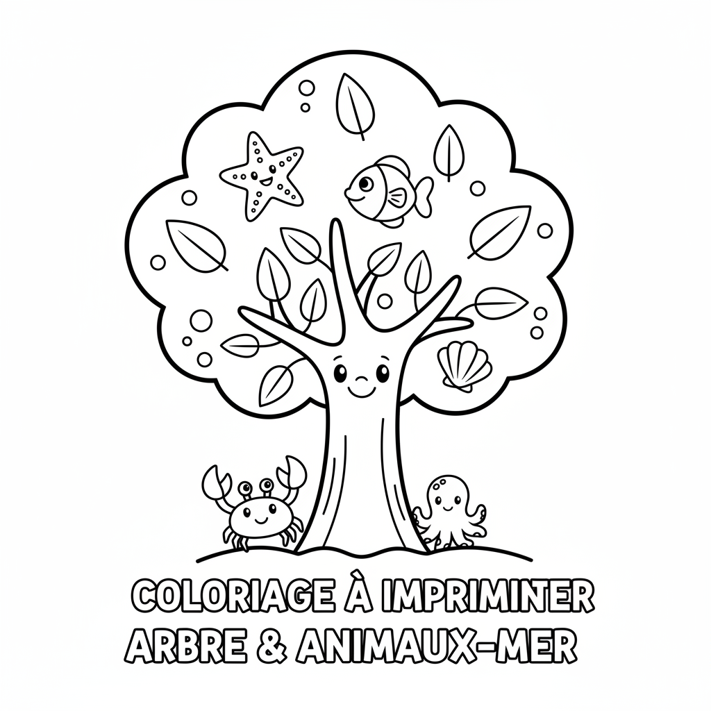 Coloriage À Imprimer Arbre Gratuit pour les Enfants