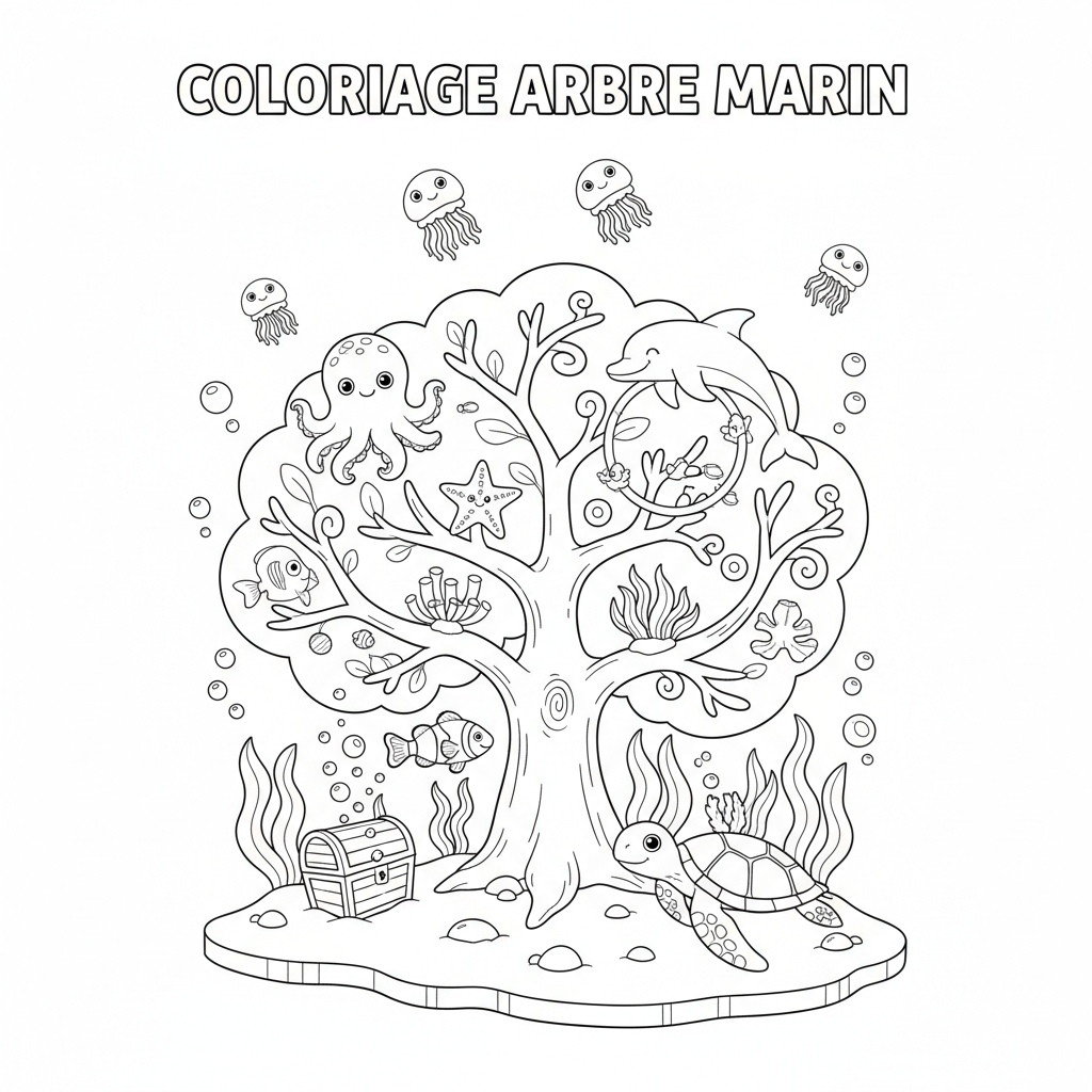 Coloriage coloriage à imprimer arbre 2