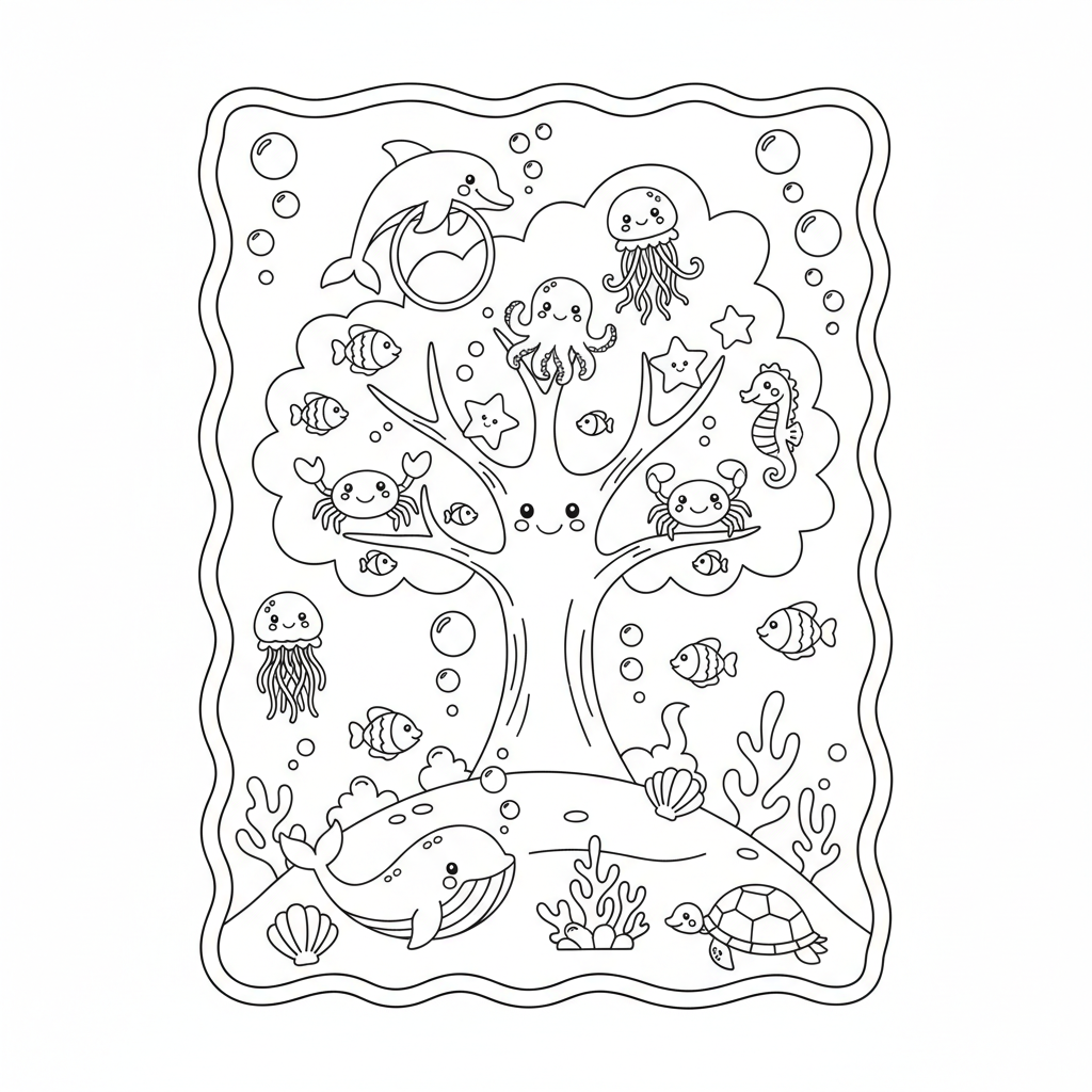 Coloriage coloriage à imprimer arbre 4