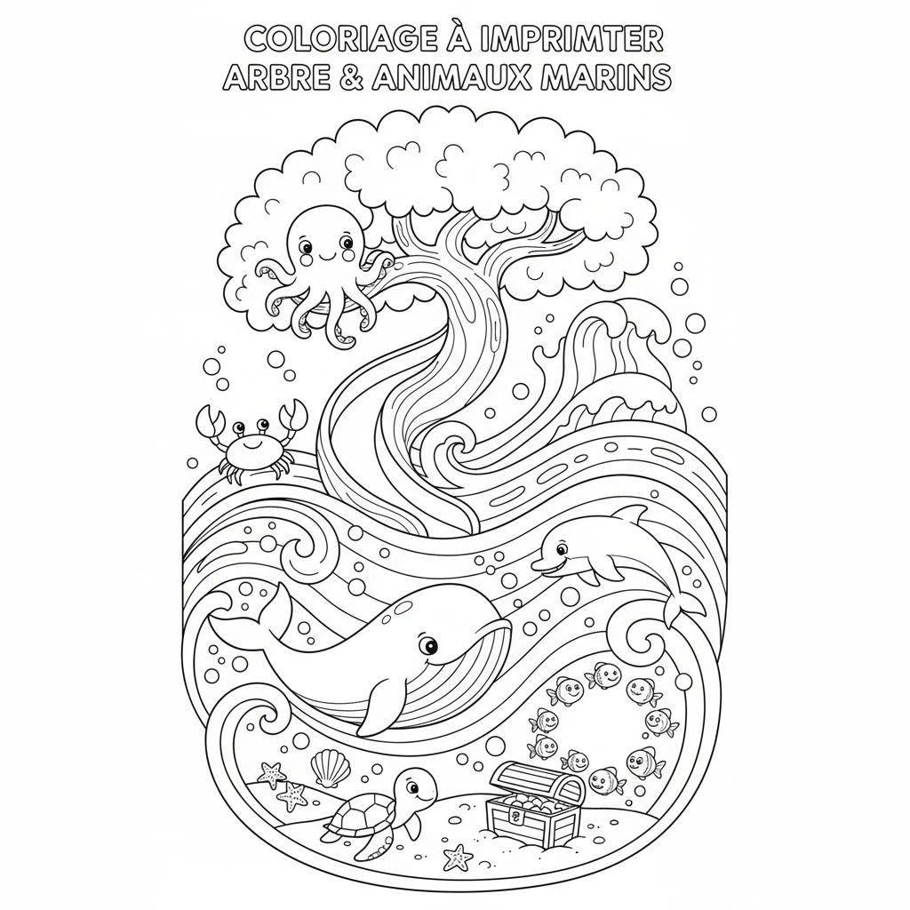 Coloriage coloriage à imprimer arbre 5