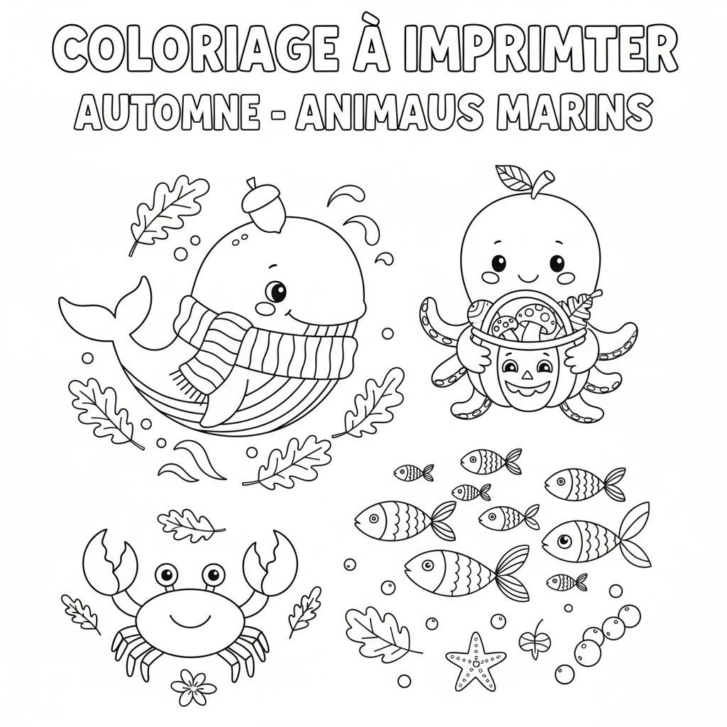 Coloriage À Imprimer Automne Gratuit pour les Enfants