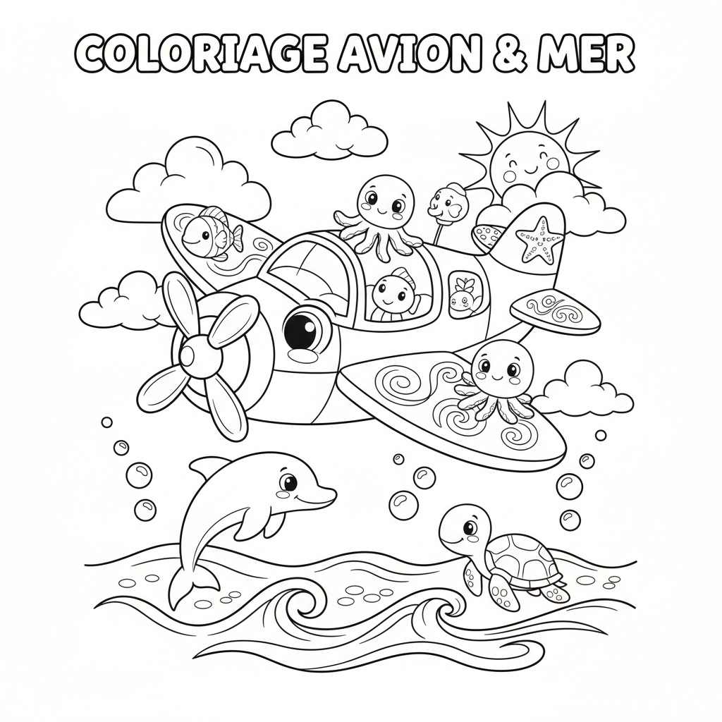 Coloriage coloriage à imprimer avion 2