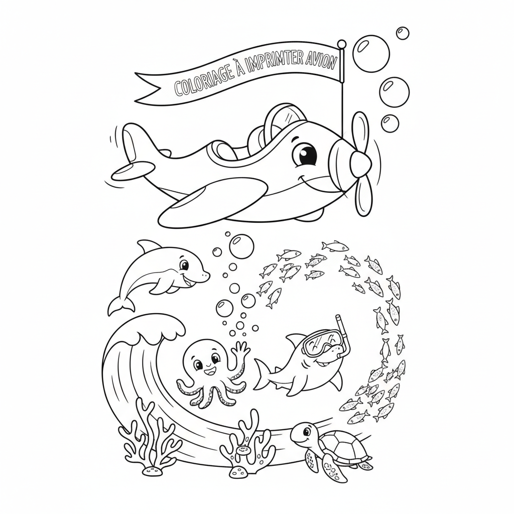 Coloriage coloriage à imprimer avion 5